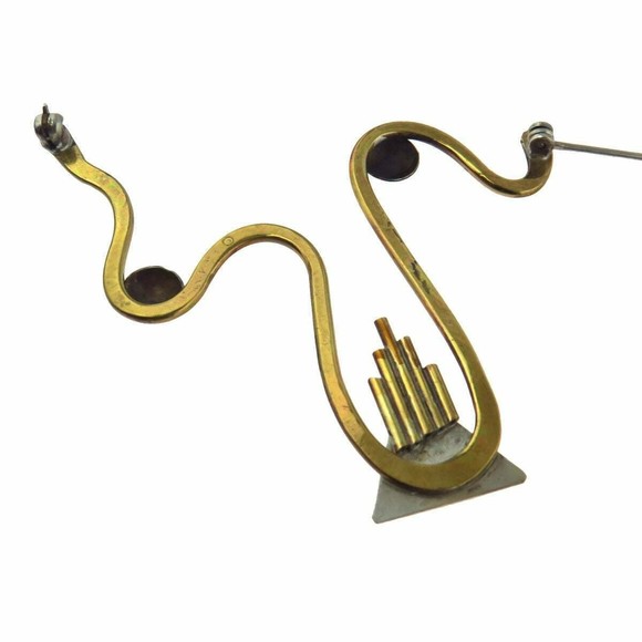 Art to Wear 90s Modernist Statement Brooch - Picture 5 of 5